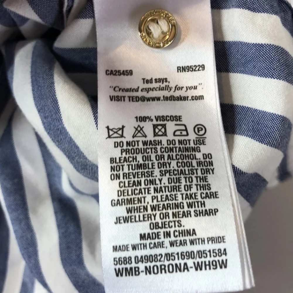 Ted Baker Colour By Numbers Norona Stripe Button Down Shirt - Picture 6 of 7